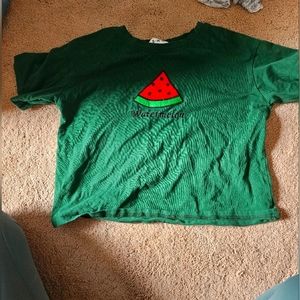 Watermelon embroidered crop graphic tee - 2 tees for $10 bundle up